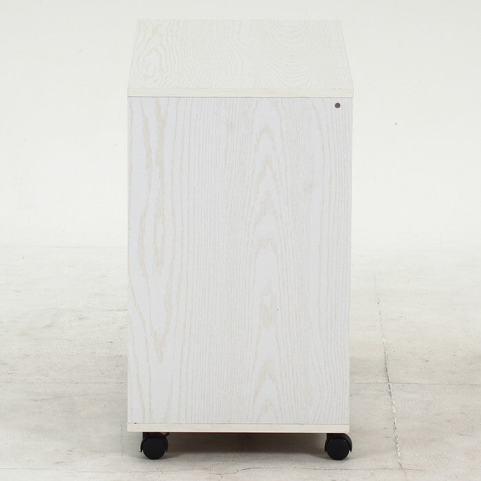 マルチワゴン 引き出し1杯タイプ オークWH オークホワイト 組立品 W800×D396×H675mm 22.5kg fj-52492の画像