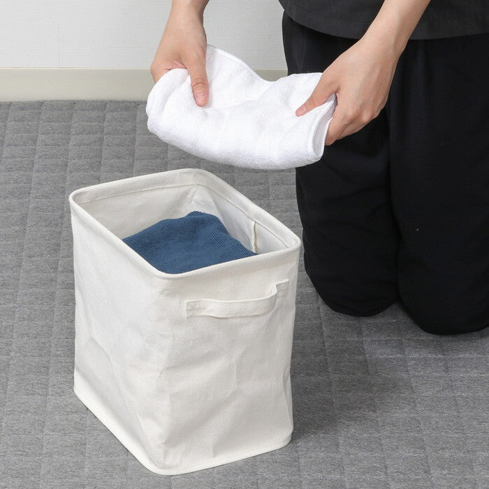 収納ボックス 魅せる 縦ハーフ アイボリー 完成品 W185×D260×H260mm 0.175kg fj-52862の画像