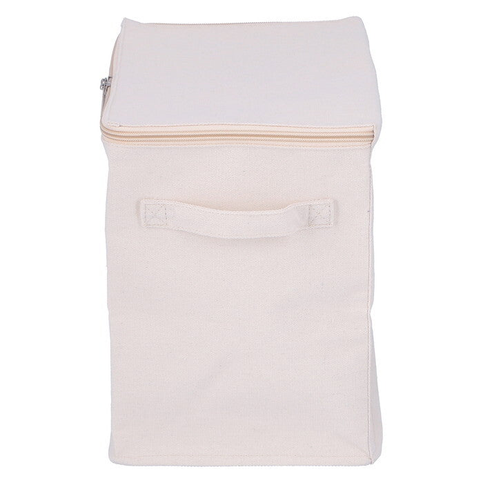収納ボックス 魅せる 縦ハーフ 蓋付 アイボリー 完成品 W185×D260×H260mm 0.175kg fj-52863の画像