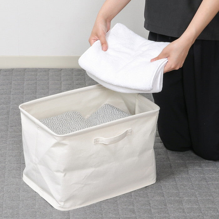 収納ボックス 魅せる アイボリー 完成品 W370×D260×H260mm 0.26kg fj-52864の画像