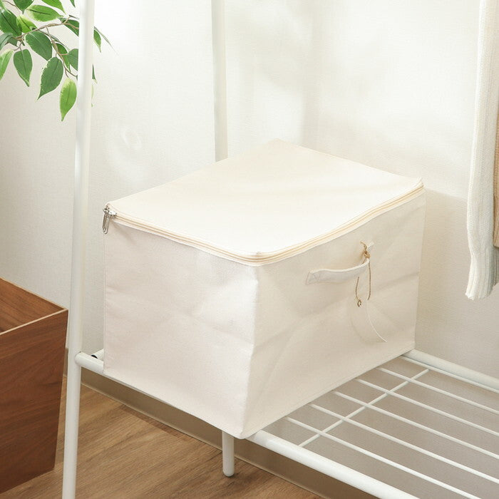 収納ボックス 魅せる 蓋付 アイボリー 完成品 W370×D260×H260mm 0.26kg fj-52865の画像