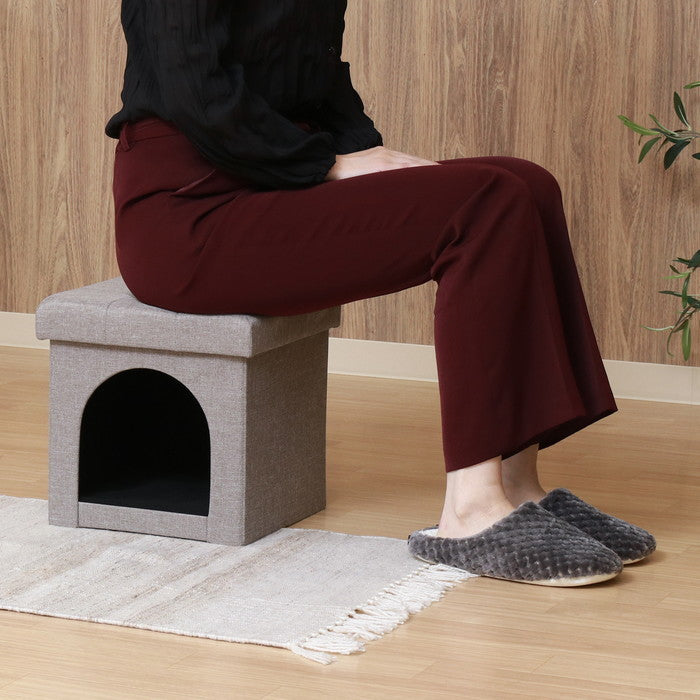 ペットハウス 犬小屋 スツール mini 30cm ライトグレー 幅300×奥行300×高さ300 fj-53701の画像