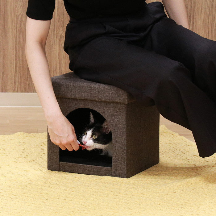 ペットハウス 犬小屋 スツール mini 30cm チャコール 幅300×奥行300×高さ300 fj-53702の画像