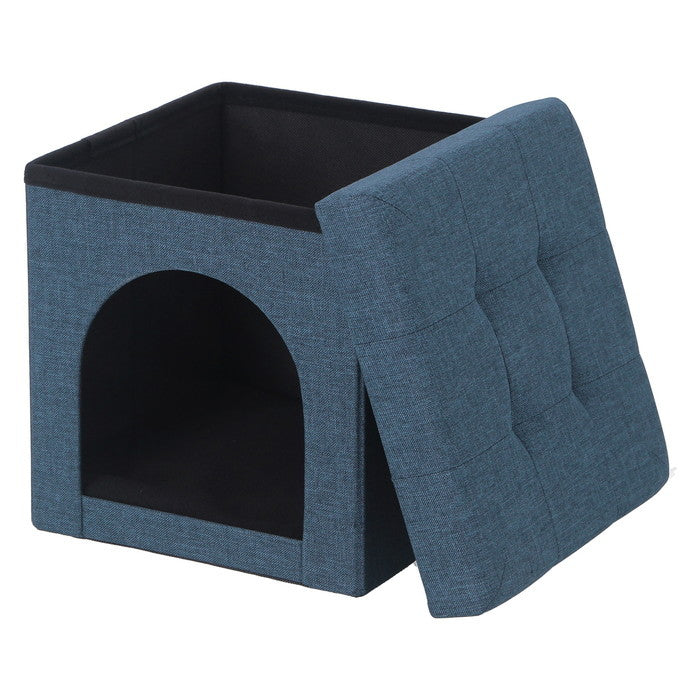 ペットハウス 犬小屋 スツール mini 30cm ネイビー 幅300×奥行300×高さ300 fj-53703の画像