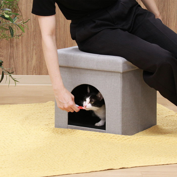 ペットハウス 犬小屋 スツール 38cm グレー グレー 幅380×奥行380×高さ380 fj-53707の画像