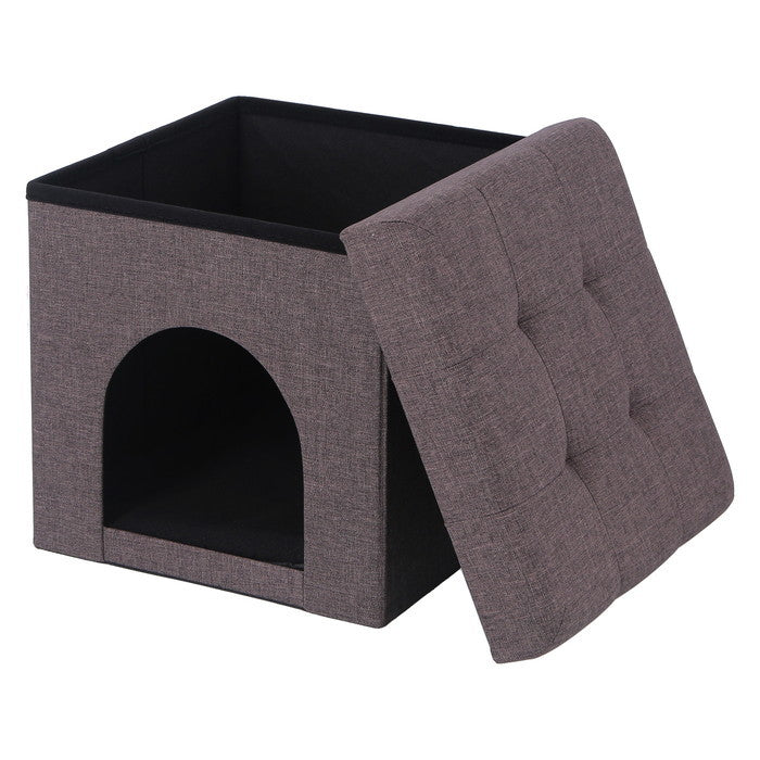 ペットハウス 犬小屋 スツール 38cm チャコール 幅380×奥行380×高さ380 fj-53708の画像