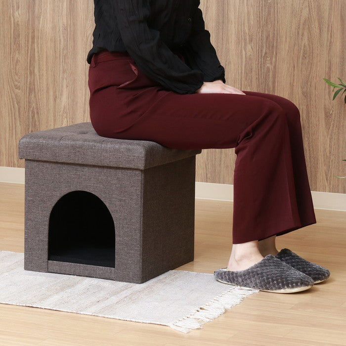 ペットハウス 犬小屋 スツール 38cm チャコール 幅380×奥行380×高さ380 fj-53708の画像