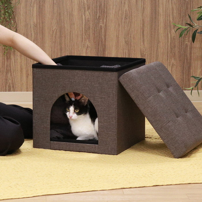 ペットハウス 犬小屋 スツール 38cm チャコール 幅380×奥行380×高さ380 fj-53708の画像