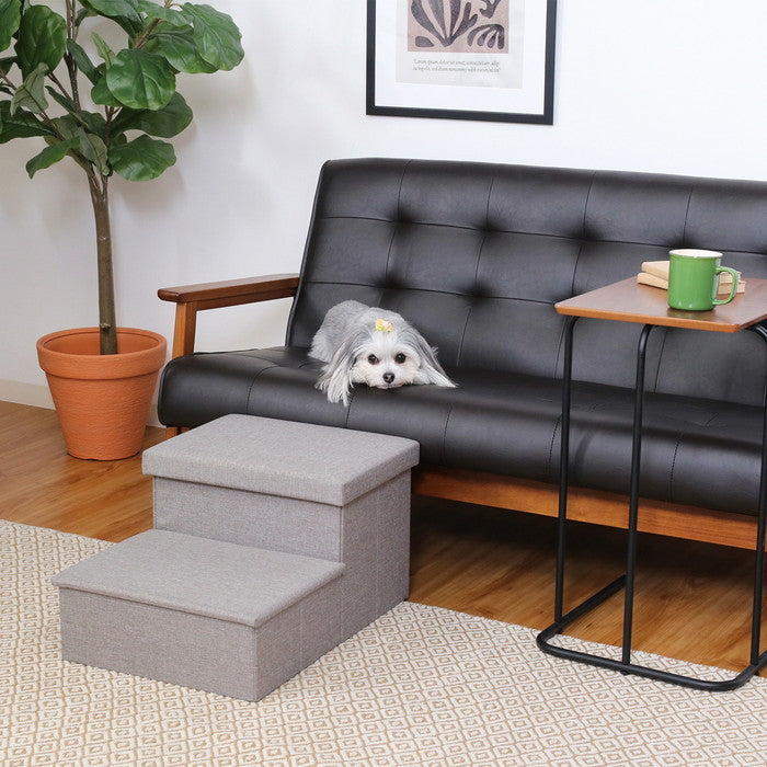 収納付きペットステップ ライトグレー ライトグレー 幅590×奥行400×高さ300mm fj-53722の画像