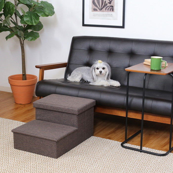 収納付きペットステップ チャコール チャコール 幅590×奥行400×高さ300mm fj-53723の画像