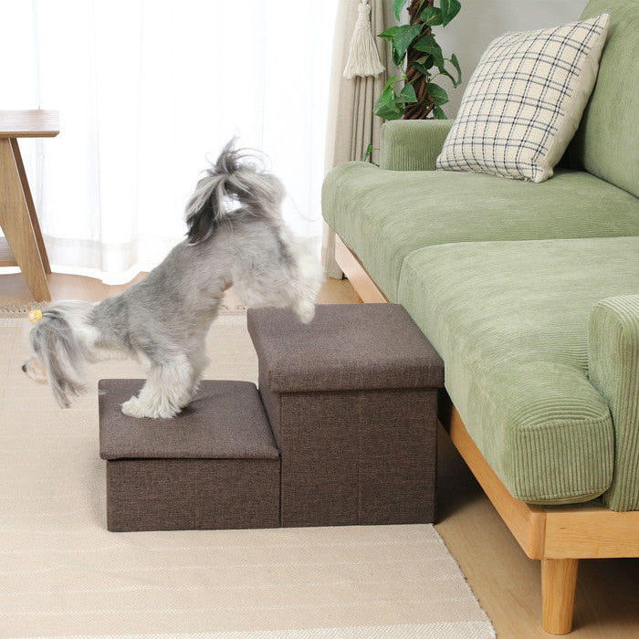 収納付きペットステップ チャコール チャコール 幅590×奥行400×高さ300mm fj-53723の画像