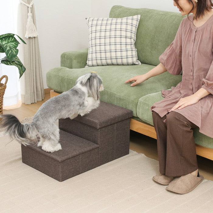 収納付きペットステップ チャコール チャコール 幅590×奥行400×高さ300mm fj-53723の画像