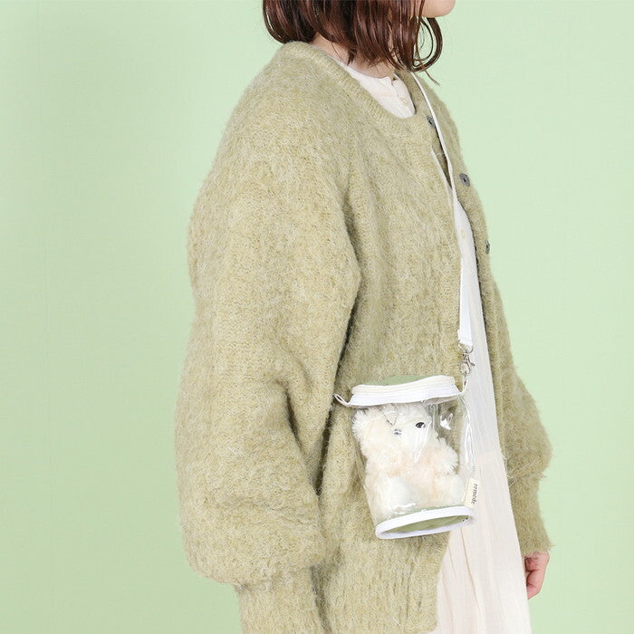 クリアバッグ 推し活 ぬいぐるみ グリーン 完成品 W100×D100×H160mm 0.085kg fj-53936の画像