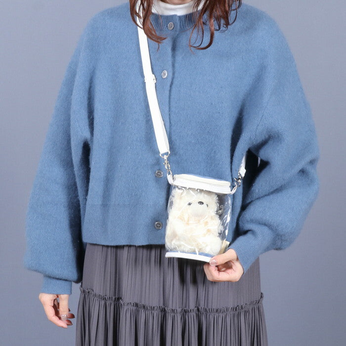 クリアバッグ 推し活 ぬいぐるみ ブルー 完成品 W100×D100×H160mm 0.085kg fj-53937の画像