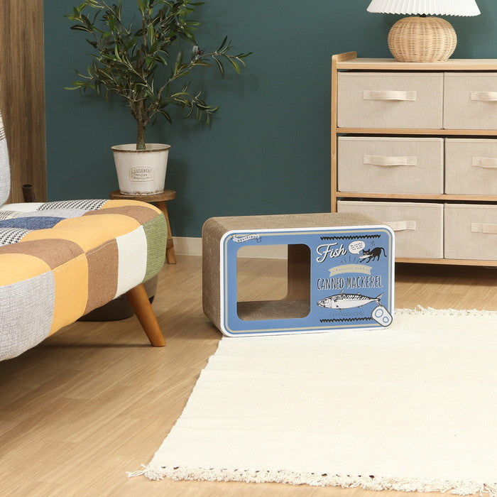 猫用 ネコ用 爪とぎ 缶詰 68129 ブルー 幅450×奥行230×高さ270 fj-54224の画像