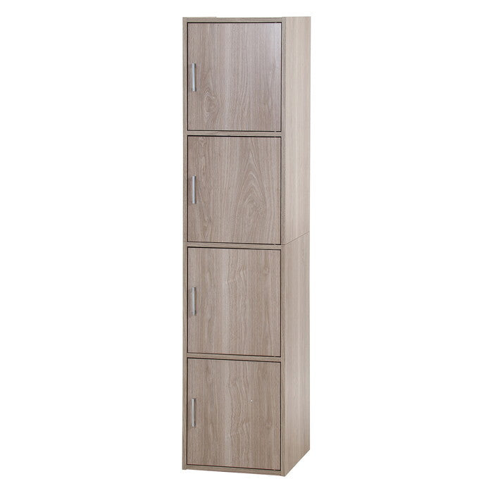 収納ボックス 扉付き 4段 アッシュグレー 組立品 W430×D410×H1800mm 22.5kg fj-54900の画像