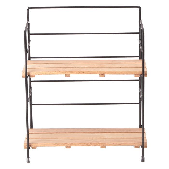 ウッド ミニ シェルフ BK ブラック 幅240×奥行105×高さ295 fj-55002の画像