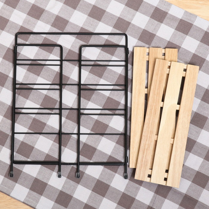 ウッド ミニ シェルフ BK ブラック 幅240×奥行105×高さ295 fj-55002の画像