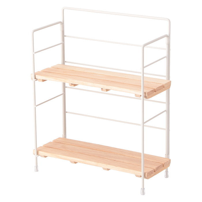 ウッド ミニ シェルフ WH ホワイト 幅240×奥行105×高さ295 fj-55003の画像