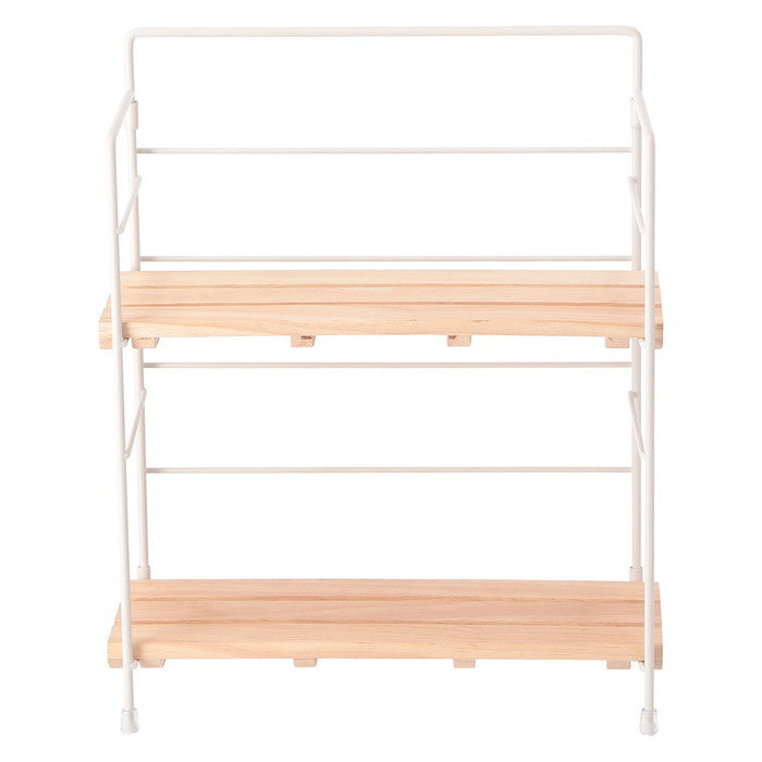 ウッド ミニ シェルフ WH ホワイト 幅240×奥行105×高さ295 fj-55003の画像