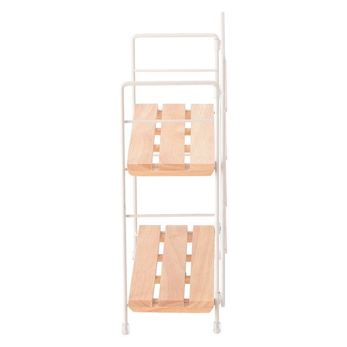 ウッド ミニ シェルフ WH ホワイト 幅240×奥行105×高さ295 fj-55003の画像