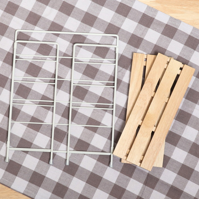 ウッド ミニ シェルフ WH ホワイト 幅240×奥行105×高さ295 fj-55003の画像