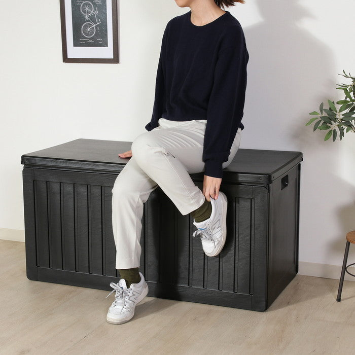 収納BOXベンチ BK 270L 38357 FB-7272 ブラック 幅1090×奥行515×高さ550mm fj-55253の画像