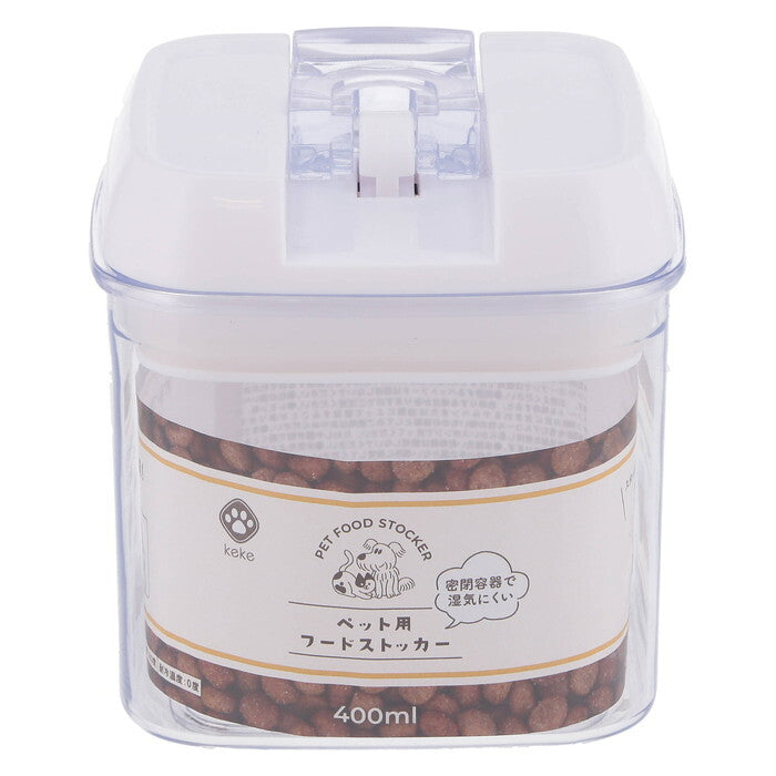 フードストッカー ペット用 400ml クリア 完成品 W100×D100×H100mm 0.2kg fj-56351の画像