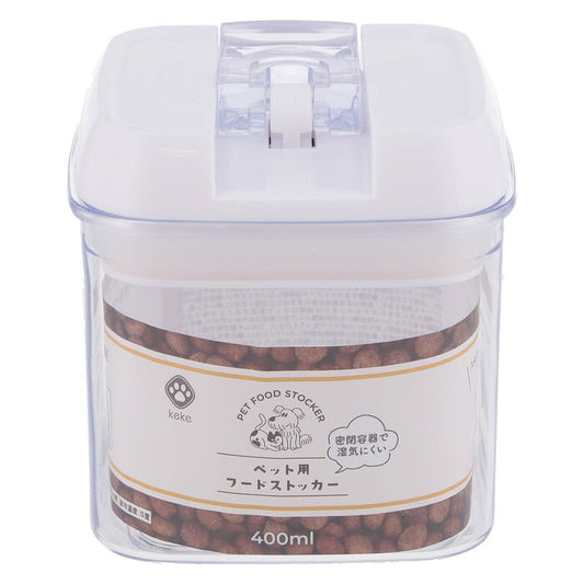 フードストッカー ペット用 400ml クリア 完成品 W100×D100×H100mm 0.2kg fj-56351の画像
