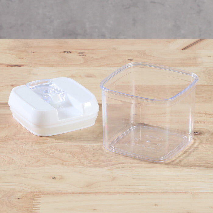 フードストッカー ペット用 400ml クリア 完成品 W100×D100×H100mm 0.2kg fj-56351の画像