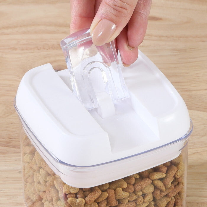 フードストッカー ペット用 400ml クリア 完成品 W100×D100×H100mm 0.2kg fj-56351の画像
