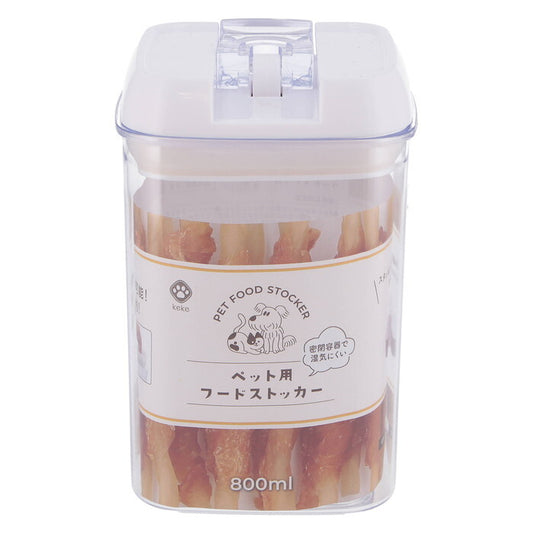 フードストッカー ペット用 800ml クリア 完成品 W100×D100×H140mm 0.2kg fj-56352の画像