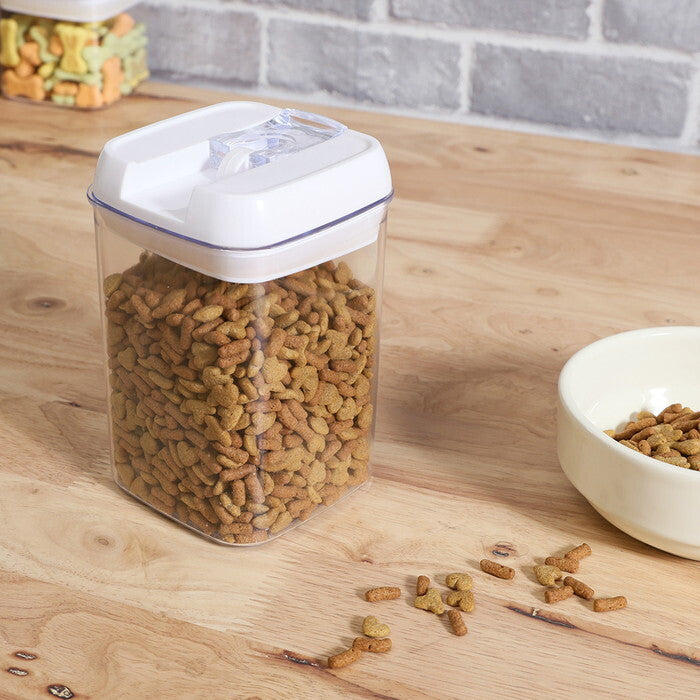 フードストッカー ペット用 800ml クリア 完成品 W100×D100×H140mm 0.2kg fj-56352の画像
