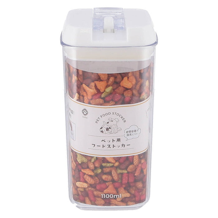 フードストッカー ペット用 1100ml クリア 完成品 W100×D100×H200mm 0.3kg fj-56353の画像
