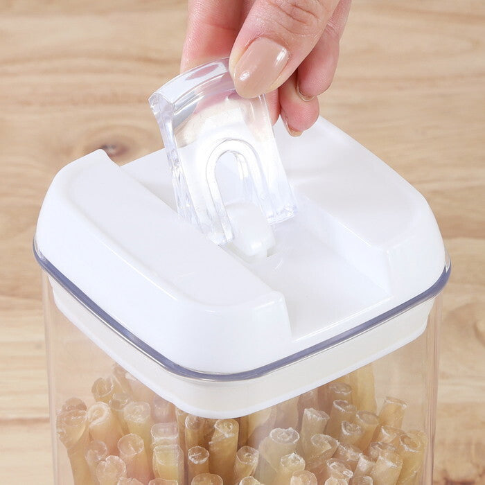 フードストッカー ペット用 1100ml クリア 完成品 W100×D100×H200mm 0.3kg fj-56353の画像
