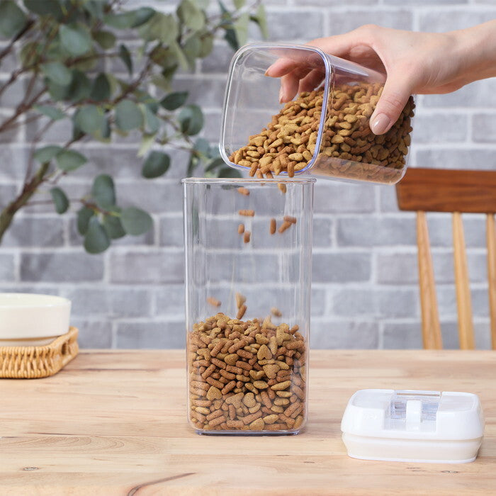 フードストッカー ペット用 1100ml クリア 完成品 W100×D100×H200mm 0.3kg fj-56353の画像