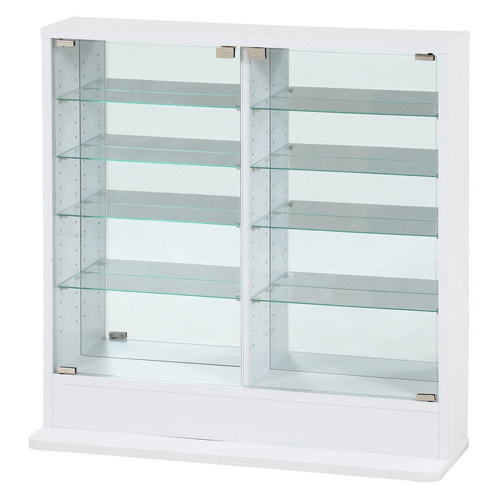 コレクション ラック TOR ロータイプ ミラー付き WH ホワイト 幅900×奥行295×高さ900 fj-57084の画像