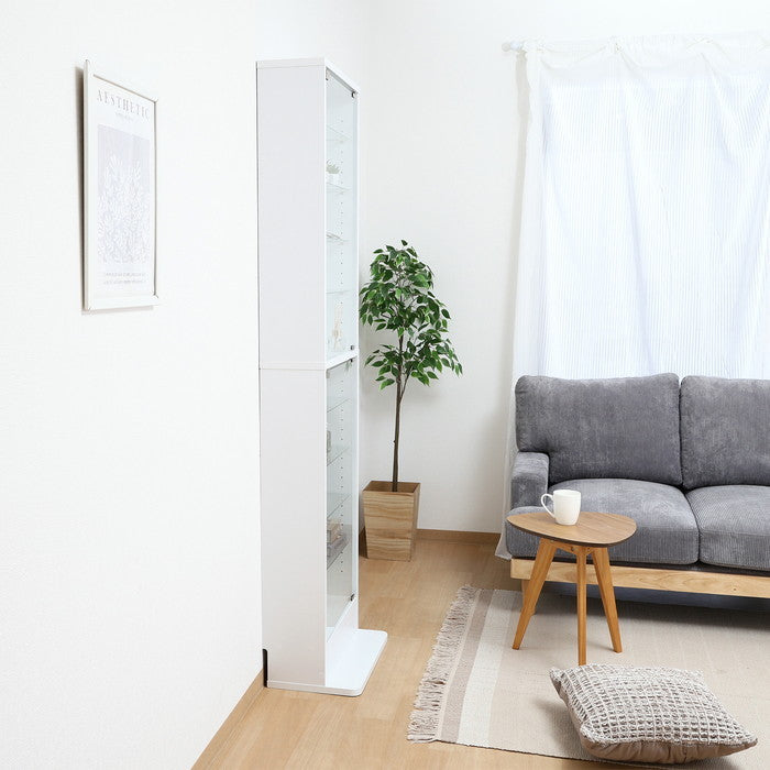 コレクション ラック TOR ハイタイプ ミラー付き WH ホワイト 幅485×奥行295×高さ1800 fj-57088の画像