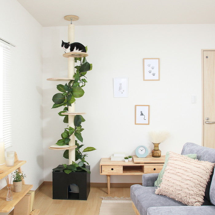 ねこの休ら木 ソラ YS-220276NA ナチュラル 幅450×奥行400×高さ2600mm fj-58203の画像