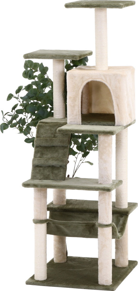 ねこの休ら木 レオ ZJS-165974-2GR グリｰン 幅650×奥行590×高さ1495mm fj-58204の画像