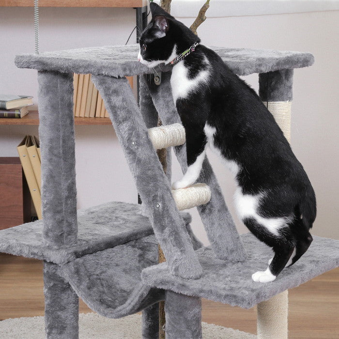 ねこの休ら木 マロン ZJS-16595-3GY グレｰ 幅715×奥行450×高さ1650mm fj-58205の画像