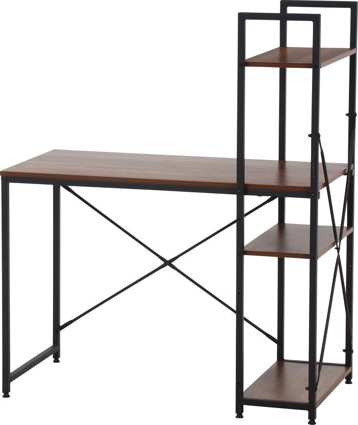 ラック付きデスク アチーブWN DNZ1048DGWN ブラウン 幅1010×奥行530×高さ1220mm fj-60581の画像