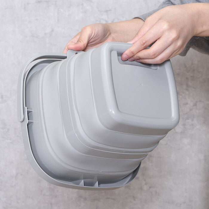 折りたたみバケツ 5L グレー 完成品 W252×D260×H200mm 0.398kg fj-60683の画像