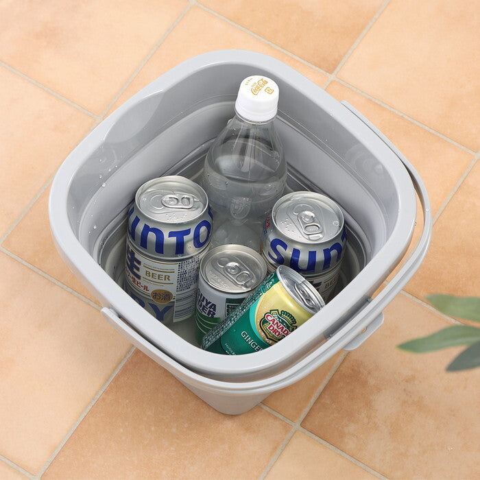 折りたたみバケツ 5L グレー 完成品 W252×D260×H200mm 0.398kg fj-60683の画像