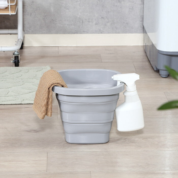 折りたたみバケツ 5L グレー 完成品 W252×D260×H200mm 0.398kg fj-60683の画像