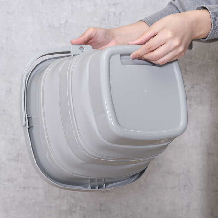折りたたみバケツ 10L グレー 完成品 W305×D315×H247mm 0.604kg fj-60685の画像