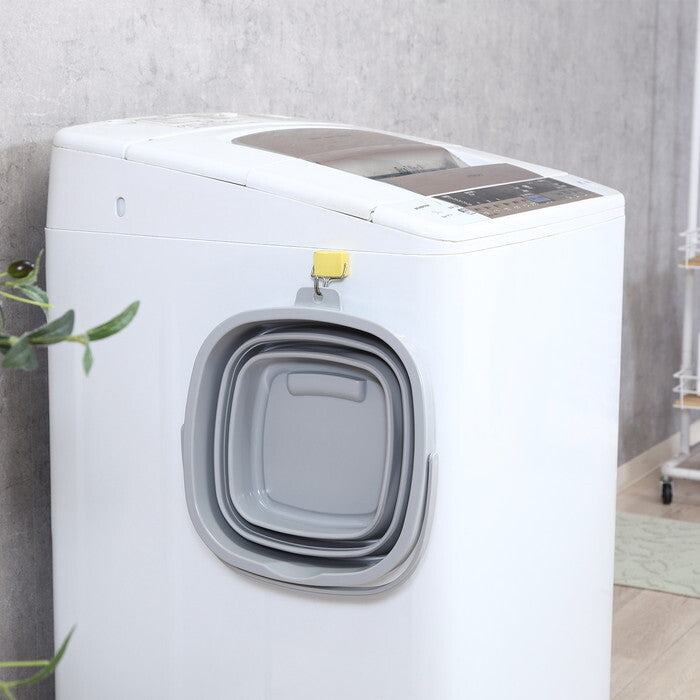 折りたたみバケツ 10L グレー 完成品 W305×D315×H247mm 0.604kg fj-60685の画像