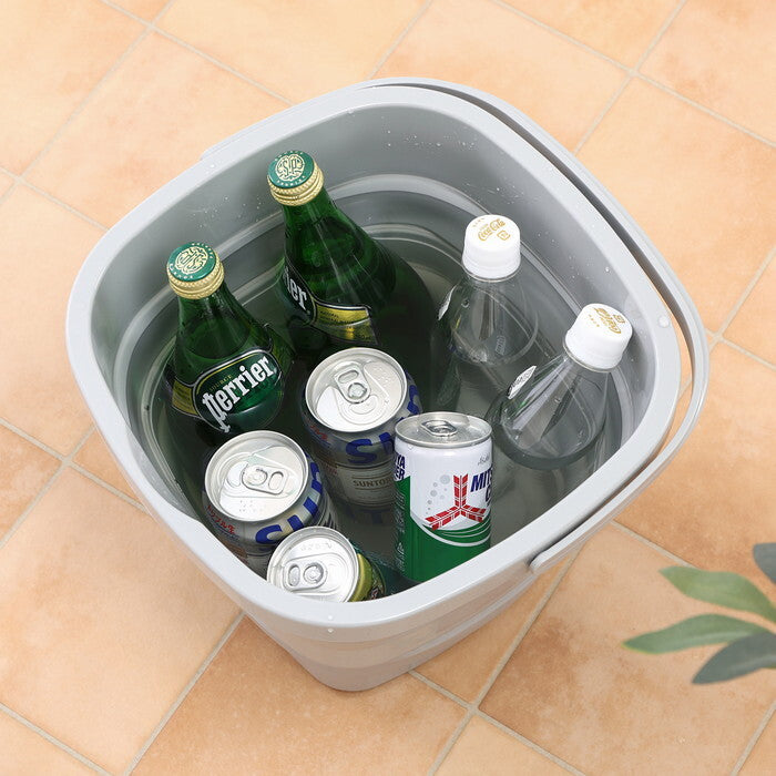 折りたたみバケツ 10L グレー 完成品 W305×D315×H247mm 0.604kg fj-60685の画像