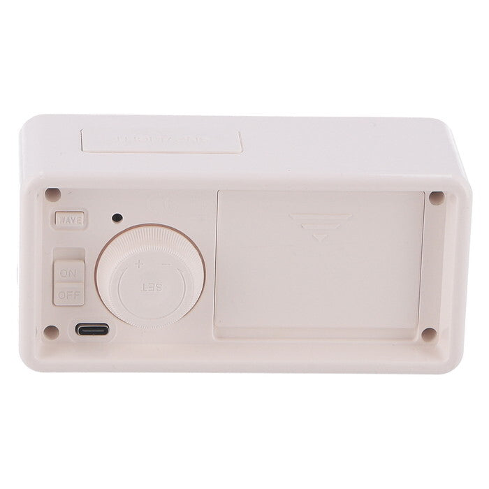 置時計 電波デジタル レトロポップWH ホワイト 完成品 W127×D58×H63mm 0.175kg fj-60694の画像