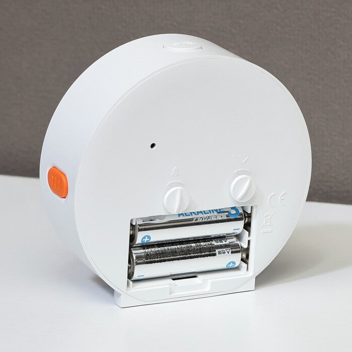 置時計 センサーライト付き WH ホワイト 完成品 W105×D48×H104mm 0.13kg fj-60695の画像